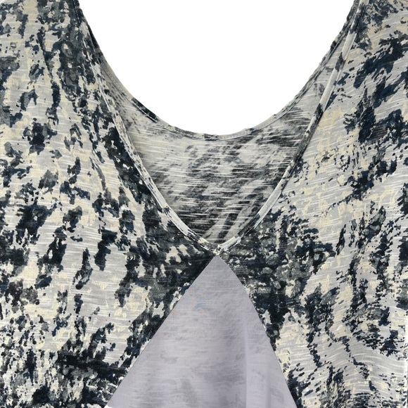 Vanity Print Cut Out Sheer Back Top Size Small - Picture 8 of 14